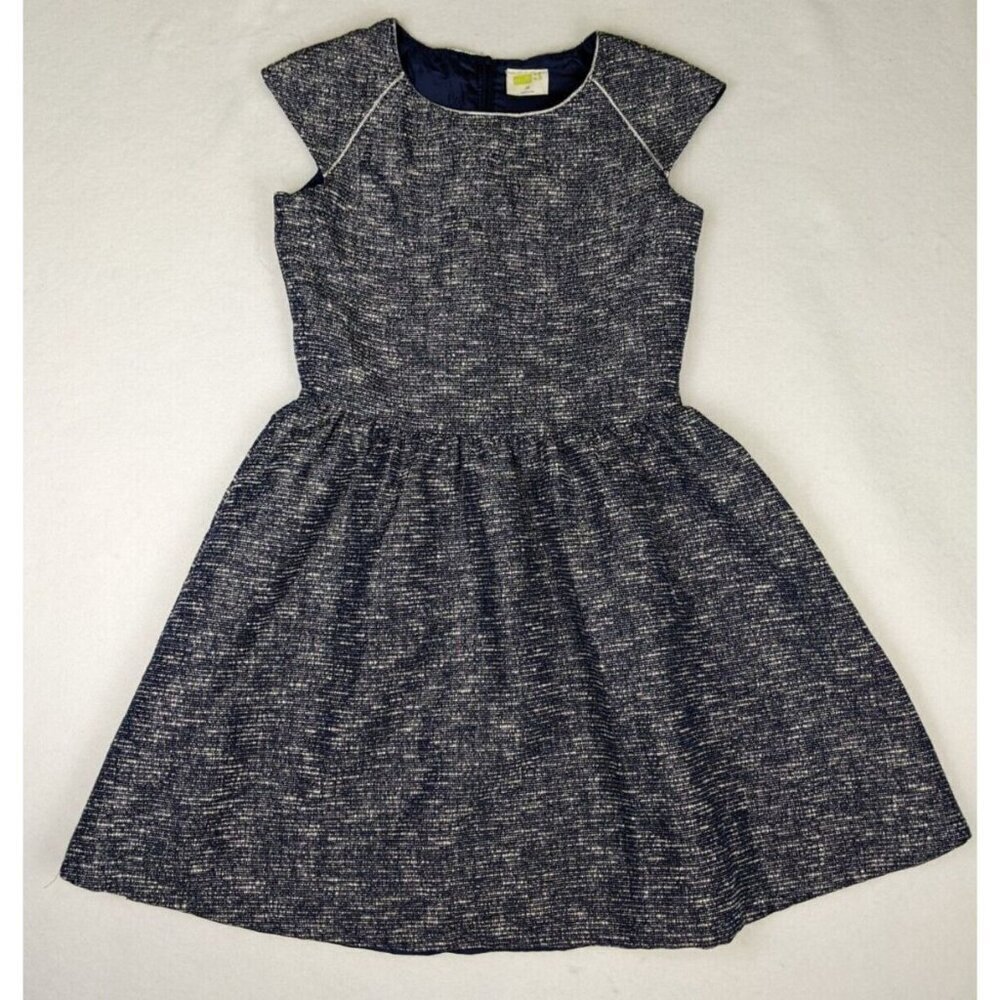 Crazy 8 Girl's Dress Size 14 Blue & White Woven Shimmer Party Fit & Flare